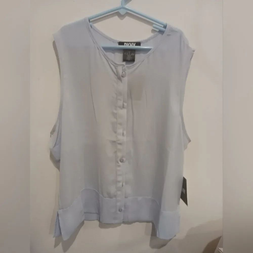 DKNY | Light Blue Sleeveless Blouse Shirt